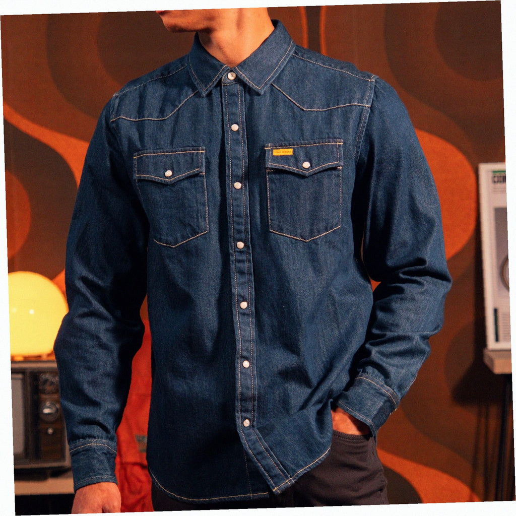 Mountain Shirt Long Sleeve Denim - Mens